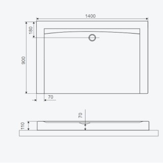 Excellent Forma Compact X Brodzik prostokątny 140x90x11cm czarny mat BREX.1403.140.090.BLC