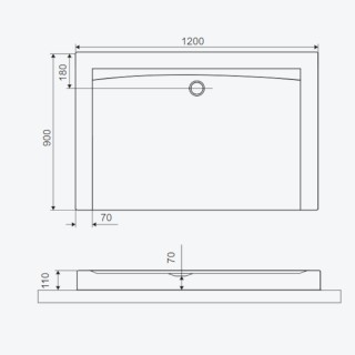 Excellent Forma Compact X Brodzik prostokątny 120x90x11 czarny mat BREX.1403.120.090.BLC