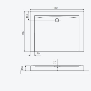 Excellent Forma Compact X Brodzik prostokątny 90x80x11cm biały mat BREX.1403.090.080.WHC