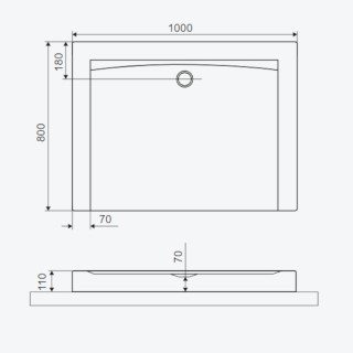 Excellent Forma Compact X Brodzik prostokątny 100x80x11cm czarny mat BREX.1403.100.080.BLC