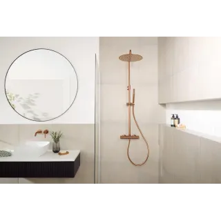 KFA Armatura MOZA BRUSHED ROSE GOLD deszczownia wannowa z baterią termostatyczną 5736-921-34