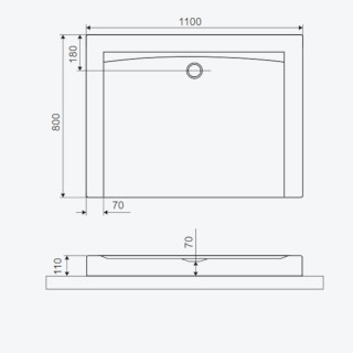 Excellent Forma Compact X Brodzik prostokątny 110x80x11cm biały mat BREX.1403.110.080.WHC