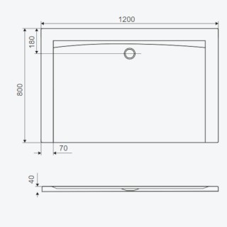 Excellent Forma X Brodzik Prostokątny 120x80x4cm czarny mat BREX.1403.120.080.BLN