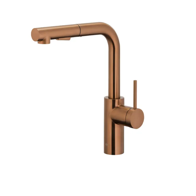 KFA Armatura DUERO BASIC ROSE GOLD bateria kuchenna z wyciąganą wylewką 6623-110-34