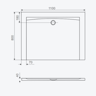 Excellent Forma X Brodzik Prostokątny 110x80x4cm czarny mat BREX.1403.110.080.BLN