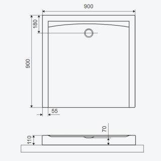 Excellent Forma Compact X Brodzik kwadratowy 90x90x11cm czarny mat BREX.1402.090.090.BLC