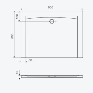 Excellent Forma X Brodzik prostokątny 90x80x4cm biały mat BREX.1403.090.080.WHN