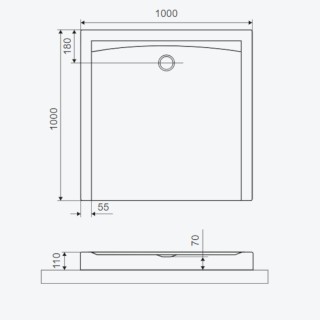 Excellent Forma Compact X Brodzik kwadratowy 100x100x11cm czarny mat BREX.1402.100.100.BLC