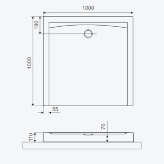 Excellent Forma Compact X Brodzik kwadratowy 100x100x11cm biały mat BREX.1402.100.100.WHC