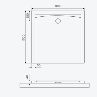 Excellent Forma X Brodzik Kwadratowy 100x100x4cm czarny mat BREX.1402.100.100.BLN