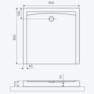 Excellent Forma Compact X Brodzik kwadratowy 80x80x11cm biały mat BREX.1402.080.080.WHC