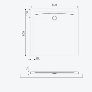 Excellent Forma X Brodzik kwadratowy 80x80x4cm czarny mat BREX.1402.080.080.BLN