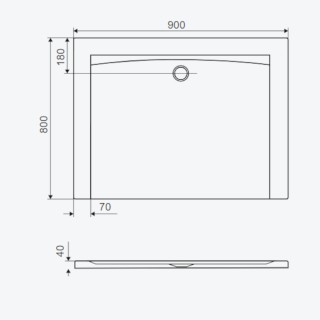 Excellent Forma Brodzik prostokątny 90x80x4cm biały połysk BREX.FOR098WHN