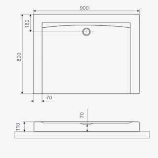 Excellent Forma Compact Brodzik prostokątny 90x80x11cm biały połysk BREX.FOR098WHC