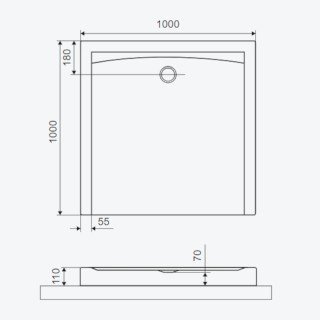 Excellent Forma Compact Brodzik kwadratowy 100x100x11cm biały połysk BREX.FOR10WHC