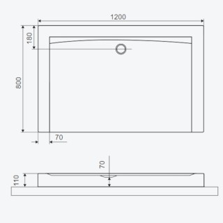 Excellent Forma Compact Brodzik prostokątny 120x80x11cm biały połysk BREX.FOR128WHC