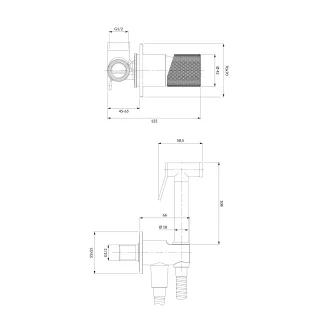 Omnires CONTOUR system bidetowy podtynkowy, chrom połysk SYSCTBI1CR