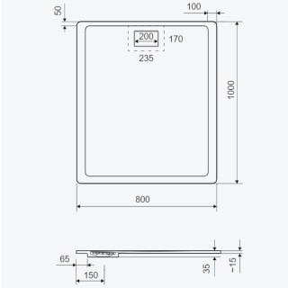 Excellent Lavano Brodzik prostokątny kompozytowy 100x80cm czarny BREX.1103.100.080.BLN