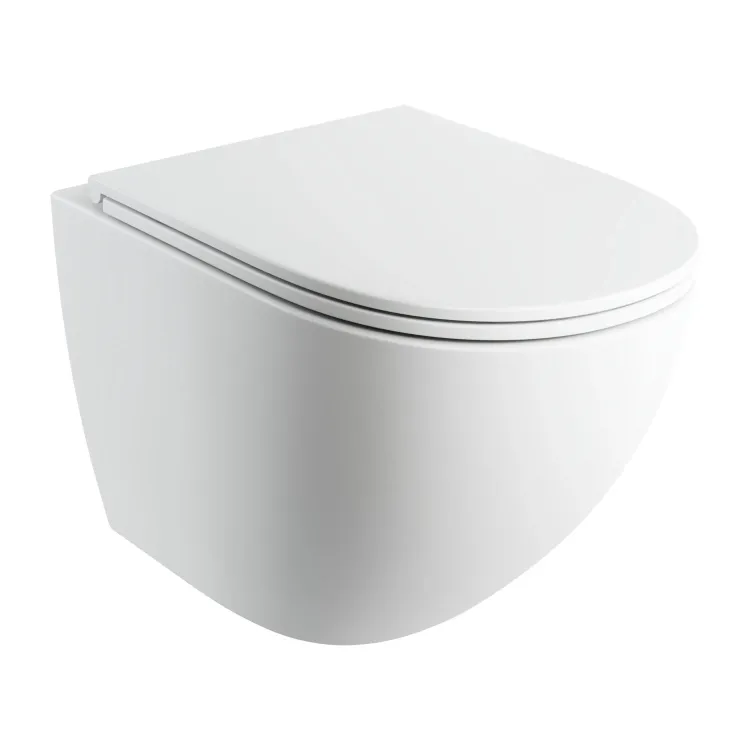 Omnires OTTAWA COMFORT miska toaletowa wisząca z deską wolnoopadającą, 54 x 37 cm, biały mat OTTAWACMWBM Omnires OTTAWA COMFORT miska toaletowa wisząca z deską wolnoopadającą, 54 x 37 cm, biały mat OTTAWACMWBM