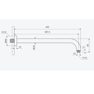 Excellent Ramię prysznicowe ścienne 40cm okrągłe biały mat AREX.3140WH