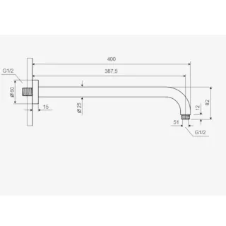 Excellent Ramię prysznicowe ścienne 40cm okrągłe złoty połysk AREX.3140GL