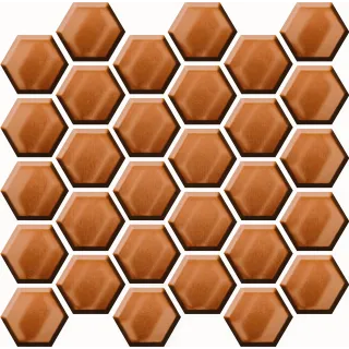 Ceramika Kolor COPPER GLASS HEXAGON MOSAIC 25x25,8 CC_83112