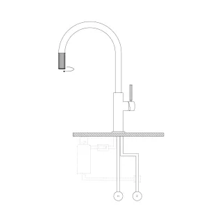 Omnires SWITCH bateria kuchenna do podłączenia zestawu filtrującego, biały mat SW9057WM