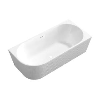 Invena Wolnostojąca wanna przyścienna, ryflowana Glamour 170 cm, prawostronna AN-02-12P-M