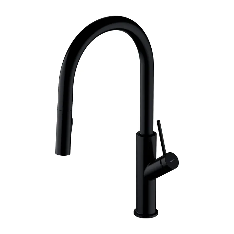 Omnires BEND bateria kuchenna z wyciąganą wylewką, czarny półmat BE6455BL Omnires BEND bateria kuchenna z wyciąganą wylewką, czarny półmat BE6455BL