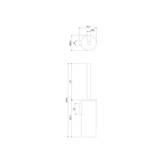 Omnires MODERN PROJECT szczotka toaletowa wisząca, złoty połysk MP60621GL