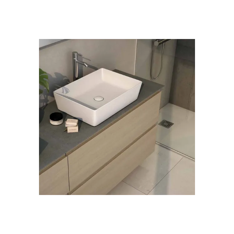 RAK Ceramics FEELING Umywalka slim nablatowa prostokątna 50x36 cm beż mat (505) FEECT5000505A