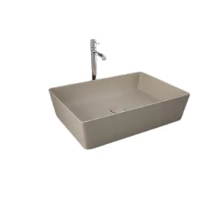 RAK Ceramics FEELING Umywalka slim nablatowa prostokątna 50x36 cm cappuccino mat (500) FEECT5000514A