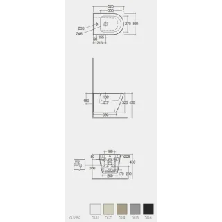 RAK Ceramics FEELING RESORT Bidet podwieszany czarny mat (504) RST07504A