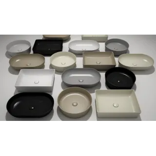 RAK Ceramics FEELING Umywalka slim nablatowa prostokątna 50x36 cm cappuccino mat (500) FEECT5000514A