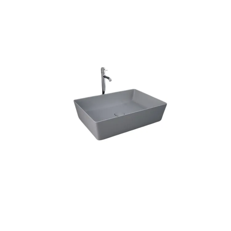 RAK Ceramics FEELING Umywalka slim nablatowa prostokątna 50x36 cm szary mat (503) FEECT5000503A
