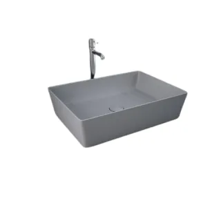 RAK Ceramics FEELING Umywalka slim nablatowa prostokątna 50x36 cm szary mat (503) FEECT5000503A