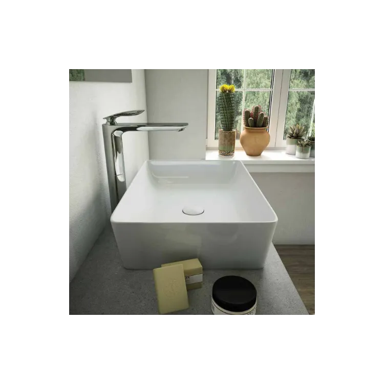 RAK Ceramics FEELING Umywalka slim nablatowa prostokątna 50x36 cm biały połysk (AWHA) FEECT5000AWHA