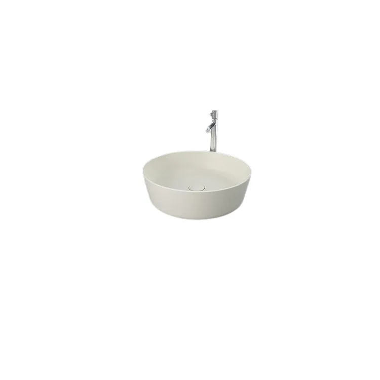 RAK Ceramics FEELING Umywalka slim nablatowa okrągła 42 cm beż mat (505) FEECT4200505A