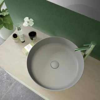 RAK Ceramics FEELING Umywalka slim nablatowa okrągła 42 cm szara mat (503) FEECT4200503A