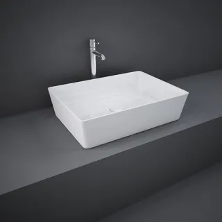 RAK Ceramics FEELING Umywalka slim nablatowa prostokątna 50x36 cm biały połysk (AWHA) FEECT5000AWHA