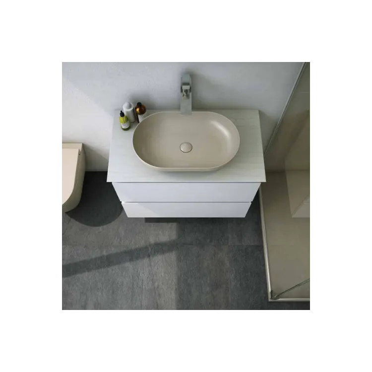 RAK Ceramics FEELING Umywalka slim nablatowa owalna 55x35 cm cappuccino mat (514) FEECT5500514A