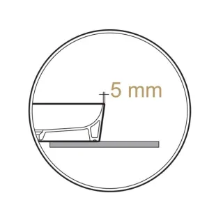 RAK Ceramics FEELING Umywalka slim nablatowa owalna 55x35 cm cappuccino mat (514) FEECT5500514A