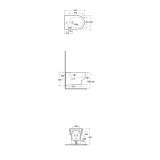 RAK Ceramics TONIQUE Bidet podwiesz. 55x36 cm biały połysk TQ09AWHA