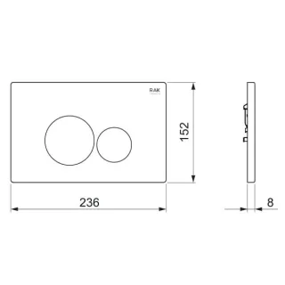 RAK Ceramics ECOFIX - PRZYCISK CHROM MAT OKRĄG. FSRAKPPL005