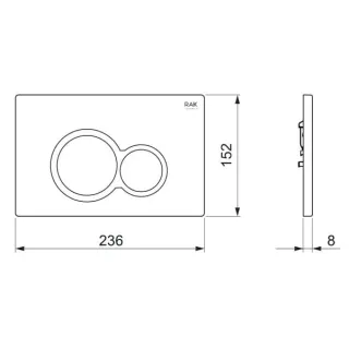 RAK Ceramics ECOFIX - PRZYCISK MAT CHROM MAT OKRĄG. FSRAKPPL001