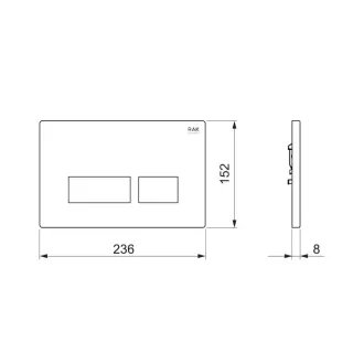 RAK Ceramics ECOFIX - PRZYCISK CHROM MAT PROSTOKĄT FSRAKPPL008