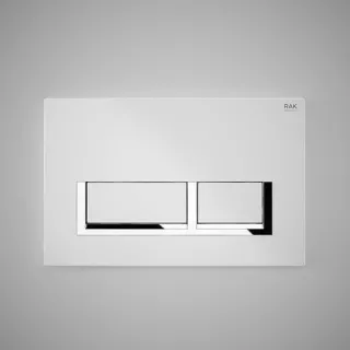RAK Ceramics ECOFIX Przycisk biały prostokąt (obrys chrom) W-CH-W FS04RAKWHRE8C