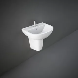 RAK Ceramics COMPACT Umywalka podwieszana 55x41 cm z otworem biały połysk COWB00004