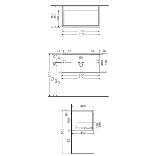 RAK Ceramics UNO JOY szafka podumywalkowa podwieszana 80 MokaW UNOWH080MOK