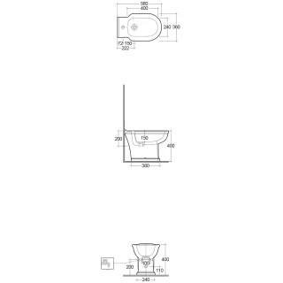 RAK Ceramics WASHINGTON Bidet stojący 58x36 cm biały połysk WABI00001
